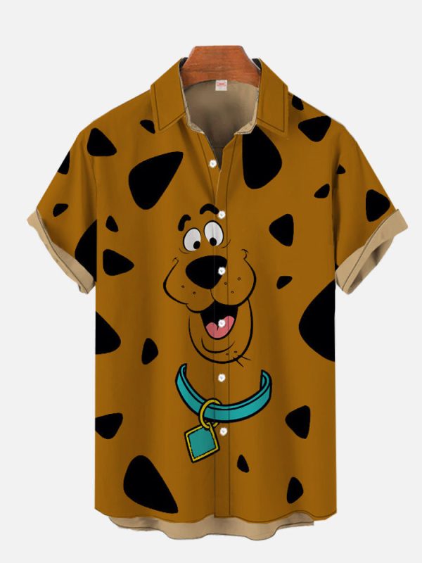 Mascot Funny Cartoon Great Dane Portrait Hawaiian Shirt Jezsport.com