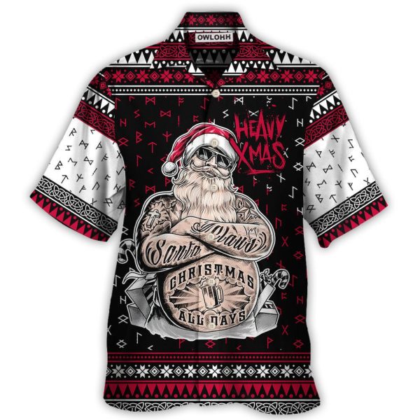 Christmas Tattoo Santa Funny Merry Xmas - Hawaiian Shirt Jezsport.com