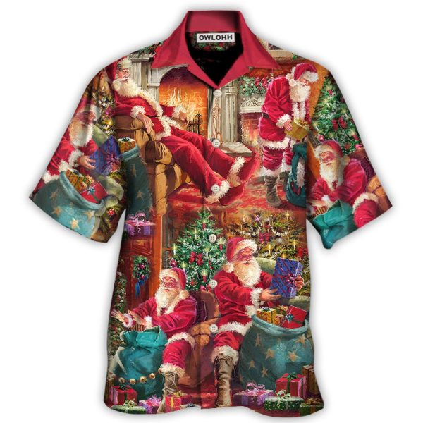 Christmas Santa Claus Story Chilling Happy Xmas Art Style - Hawaiian Shirt Jezsport.com