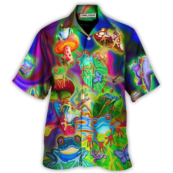 Frog Colorful Tropical Enjoying A Day Of Fun - Hawaiian Shirt Jezsport.com