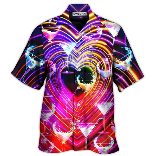 Cocktail Party Romantic Sweet Heart Neon Light - Hawaiian Shirt Jezsport.com