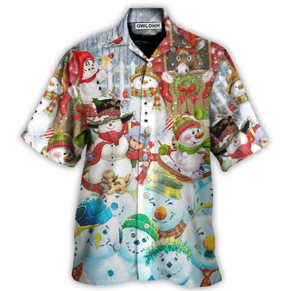 Christmas Snowman Happy Farm Holiday Christmas - Hawaiian Shirt Jezsport.com