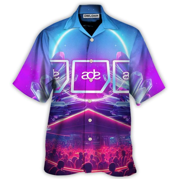 Music Event Amsterdam Dance Event Night Neon Crystal - Hawaiian Shirt Jezsport.com