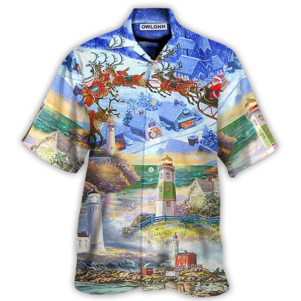 Lighthouse Christmas Santa Be A Lighthouse - Hawaiian Shirt Jezsport.com