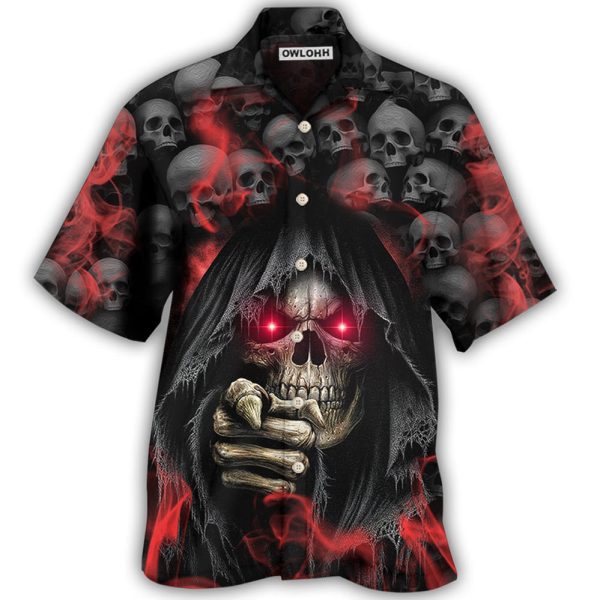 Skull Dark Red Smoke Lighting - Hawaiian Shirt Jezsport.com