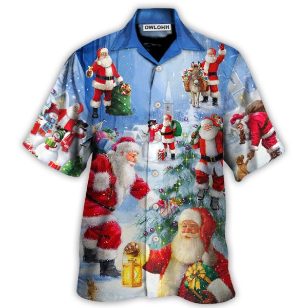 Christmas Santa Claus Is Coming Story Night Art Style - Hawaiian Shirt Jezsport.com