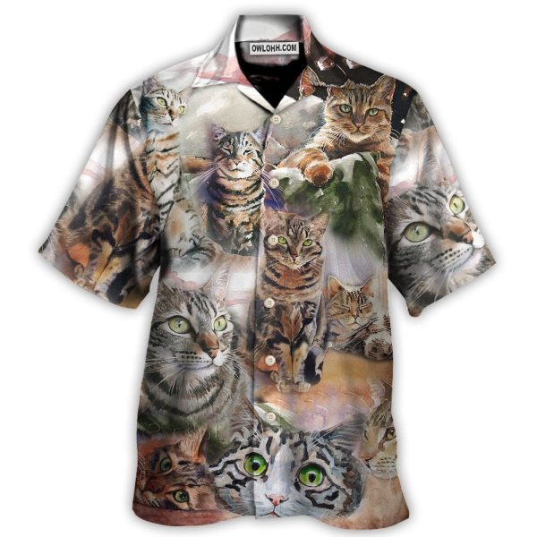 Tabby Cat Art Daily Portrait - Hawaiian Shirt Jezsport.com