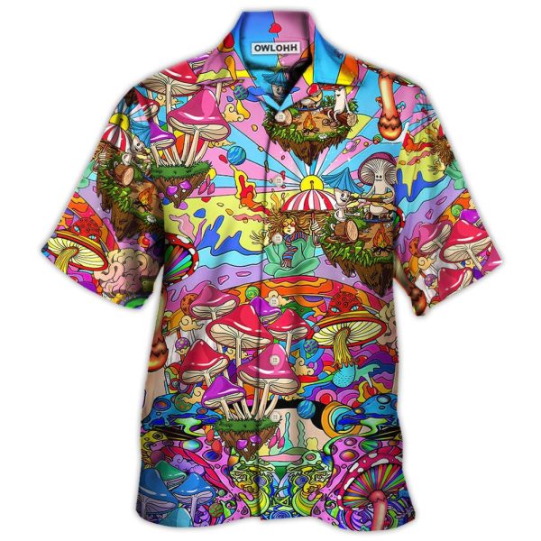 Hippie Mushroom Hallucinogenic Psychedelic - Hawaiian Shirt Jezsport.com