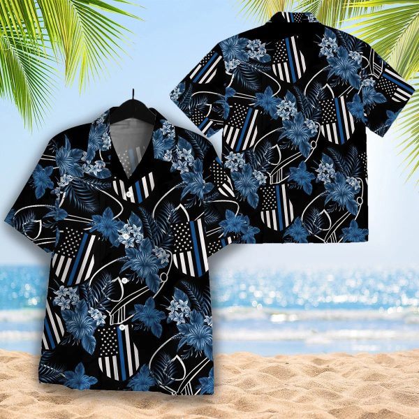 Thin Blue Line Police Hawaiian Shirt Jezsport.com