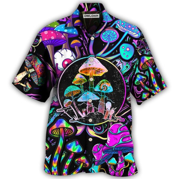 Hippie Mushroom Colorful Neon Light Cool Style - Hawaiian Shirt Jezsport.com