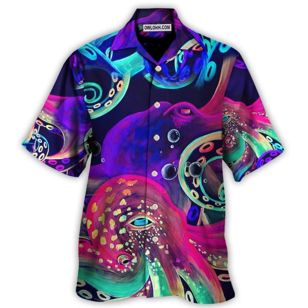 Octopus Neon Under The Sea - Hawaiian Shirt Jezsport.com