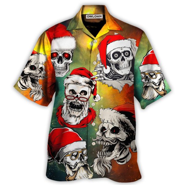 Christmas Bad Santa Skull Love Xmas Galaxy - Hawaiian Shirt Jezsport.com