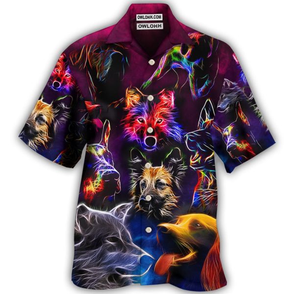 Dog Neon Lightning Style - Hawaiian Shirt Jezsport.com