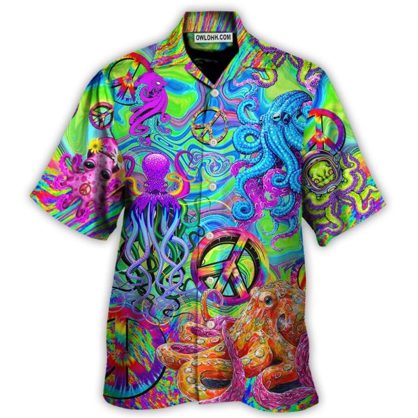 Hippie Funny Octopus Colorful Tie Dye - Hawaiian Shirt Jezsport.com