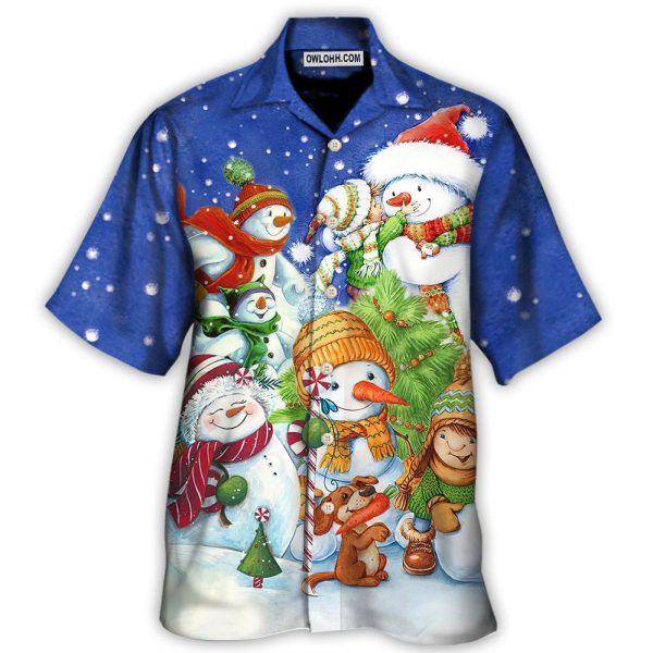 Christmas Snowman Merry Christmas Night - Hawaiian Shirt Jezsport.com