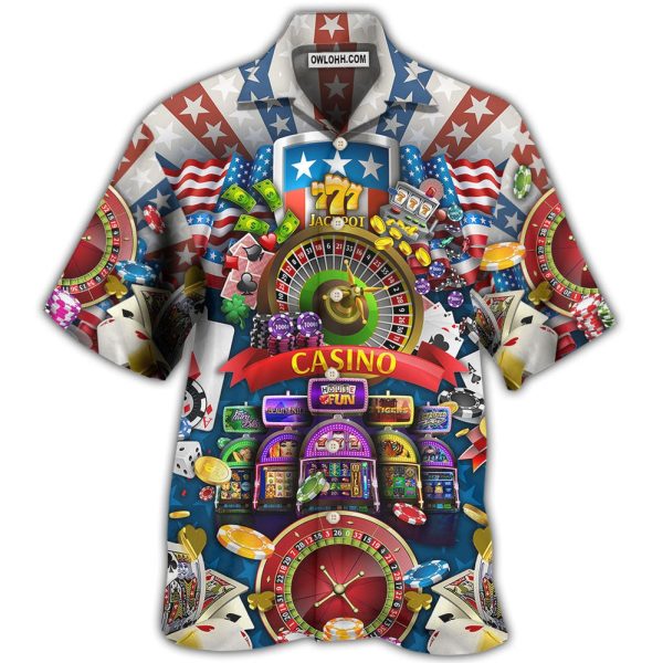 Poker US Flag Casino Lover - Hawaiian Shirt Jezsport.com