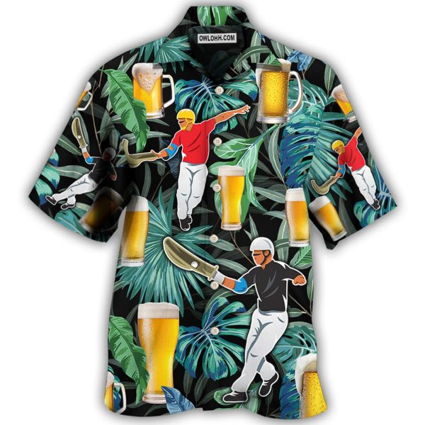 Beer And Jai Alai Tropical Pattern - Hawaiian Shirt Jezsport.com