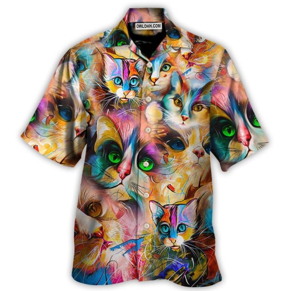 Cat Funny Art Lover Cat Colorful Mixer Style - Hawaiian Shirt Jezsport.com