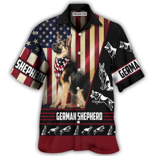 German Shepherd American Flag - Hawaiian Shirt Jezsport.com