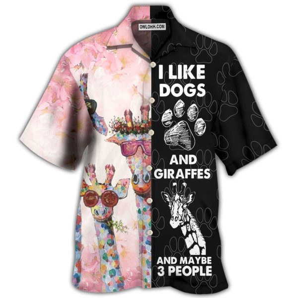 Giraffe Dog I Like Dogs And Giraffes - Hawaiian Shirt Jezsport.com