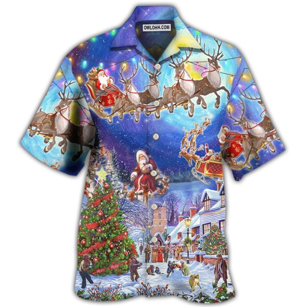 Christmas Santa Claus Snow Night Village - Hawaiian Shirt Jezsport.com