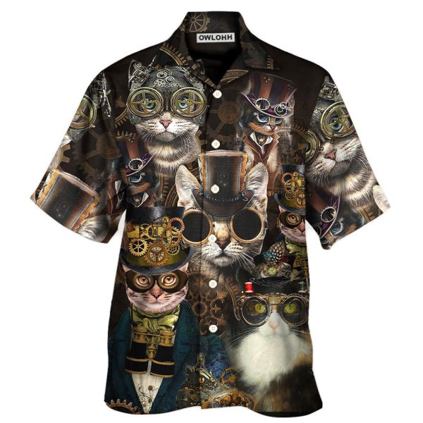 Cat Steampunk Art Machines Lover - Hawaiian Shirt Jezsport.com