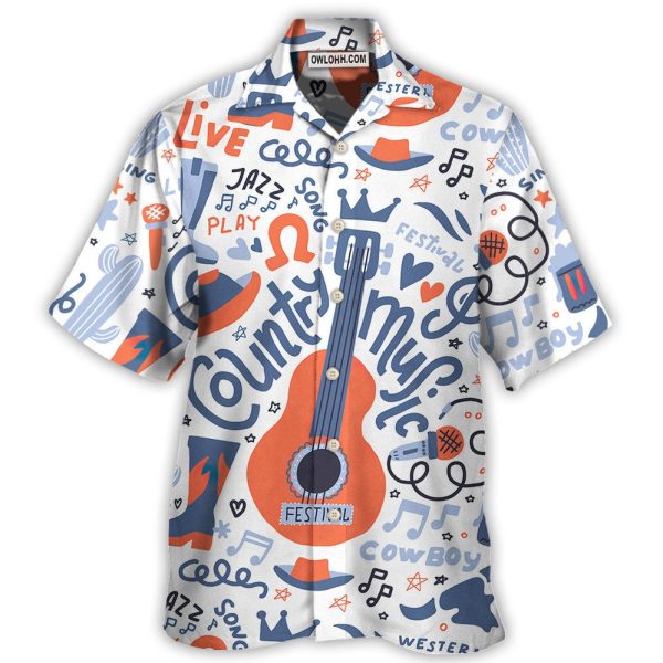 Guitar Country Music Festival Elements - Hawaiian Shirt Jezsport.com