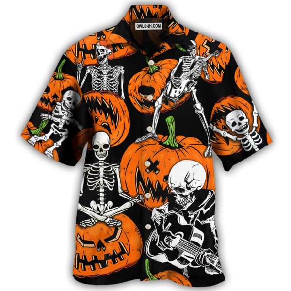 Halloween Skeleton Pumpkin Scary - Hawaiian Shirt Jezsport.com