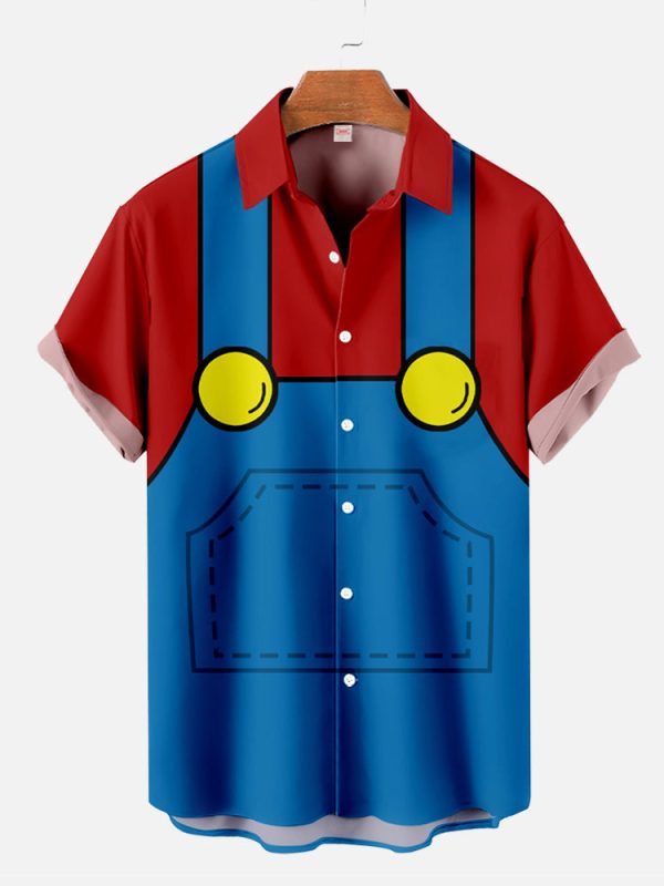 Red And Blue Stitching Fantasy Miner - Hawaiian Shirt Jezsport.com