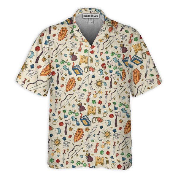 DnD Magic Vintage Items Pattern - Hawaiian Shirt Jezsport.com