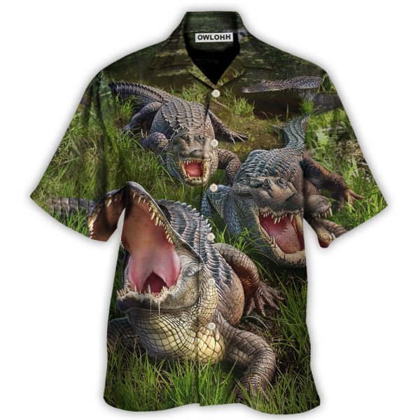 Crocodile The Crocodile Cannot Turn Its Head - Hawaiian Shirt Jezsport.com