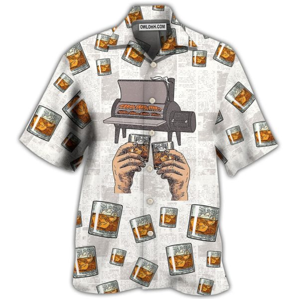 Wine Bourbon I Like Bourbon My Smoker And Maybe 3 People - Hawaiian Shirt Jezsport.com