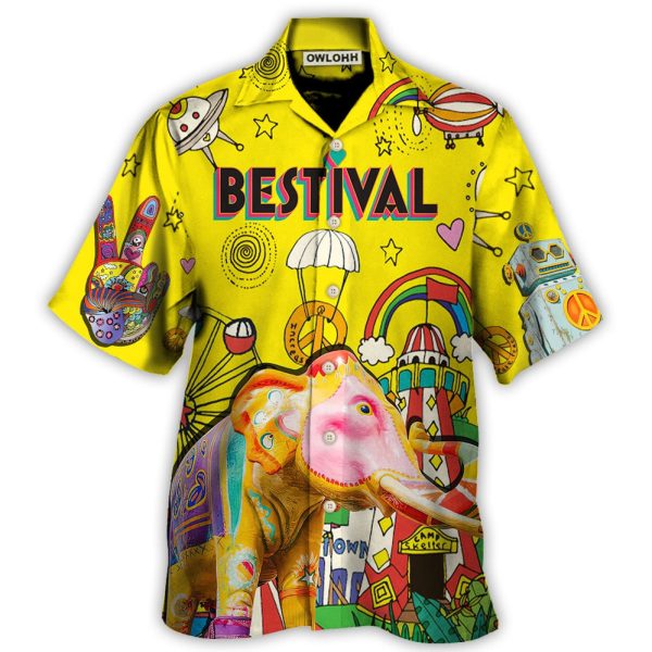 Music Bestival In My Heart Amazing Festival Colorful Style - Hawaiian Shirt Jezsport.com