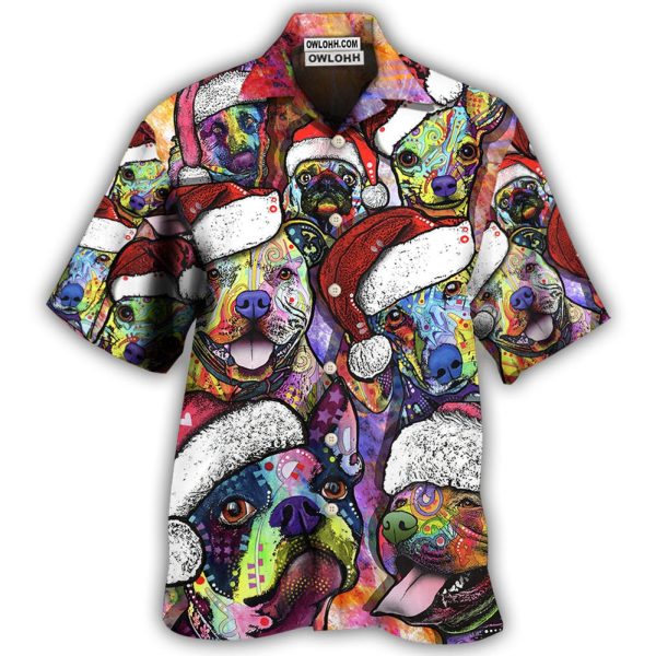 Dog Christmas Colorful Art Style - Hawaiian Shirt Jezsport.com