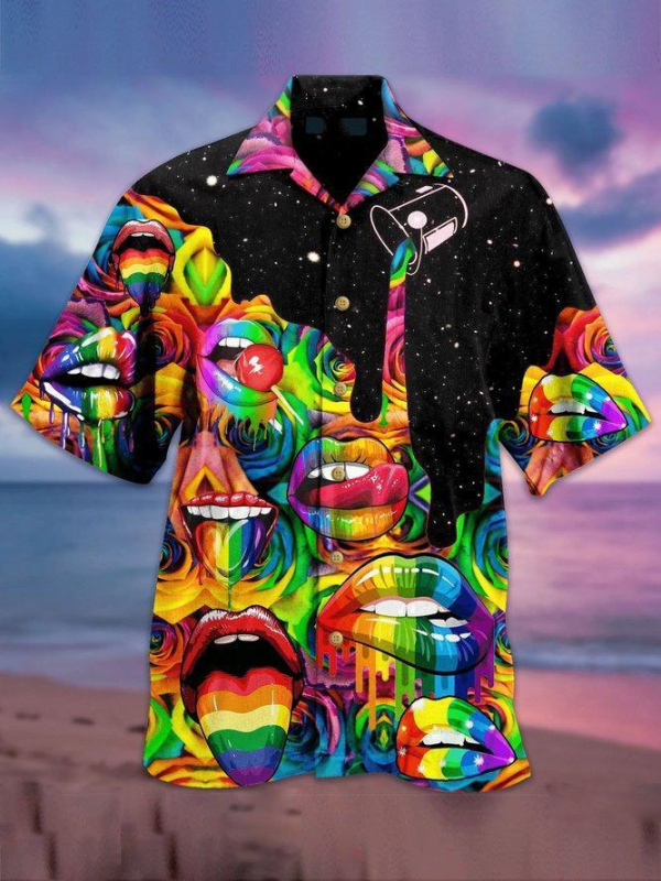 LGBT Rainbow Color Mouths Candy Hawaiian Shirt Jezsport.com