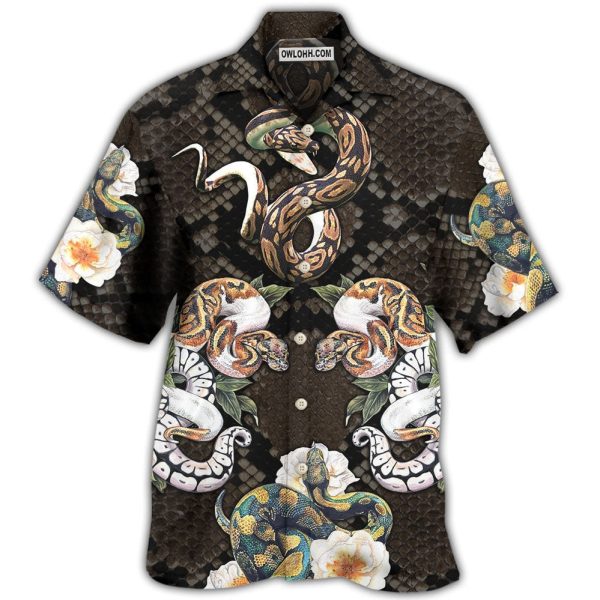 Snake Ball Python Flower Tropical - Hawaiian Shirt Jezsport.com