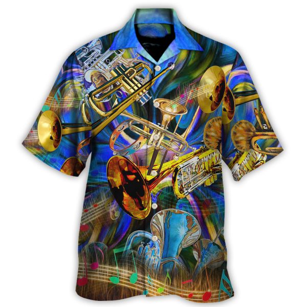 Trumpet Music When Words Fail Trumpet Speaks Every Day - Hawaiian Shirt Jezsport.com