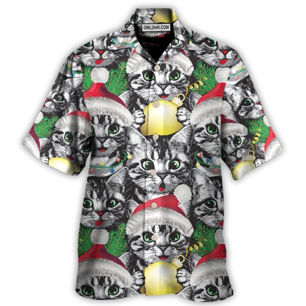 Meowy Christmas Xmas Cat Lover - Hawaiian Shirt Jezsport.com