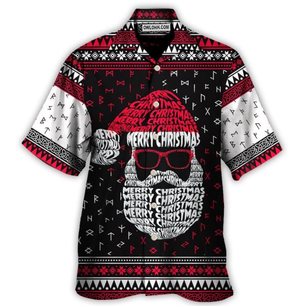 Christmas Santa Claus Retro Viking Pattern - Hawaiian Shirt Jezsport.com