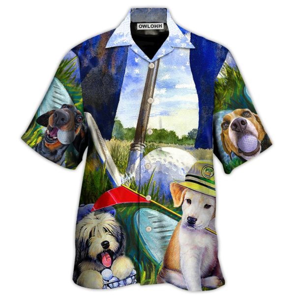 Golf Dog Funny Lover Golf Art Style - Hawaiian Shirt Jezsport.com