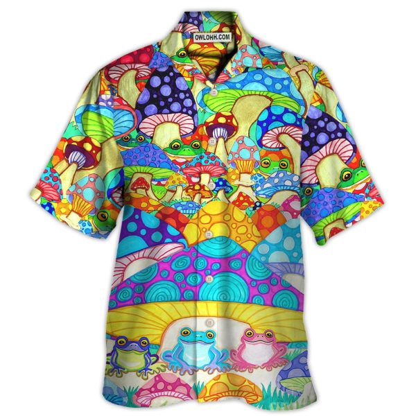 Hippie Frog Mushroom Hippie Colorful Art Peace - Hawaiian Shirt Jezsport.com