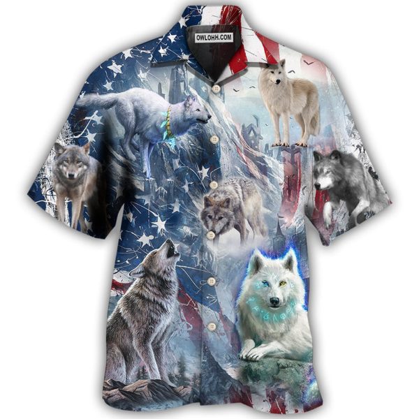 Wolf Independence Day Snow Mountain - Hawaiian Shirt Jezsport.com