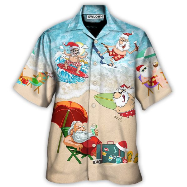 Christmas Santa Play On Beach - Hawaiian Shirt Jezsport.com