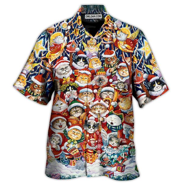 Christmas Cat Funny Happiness - Hawaiian Shirt Jezsport.com