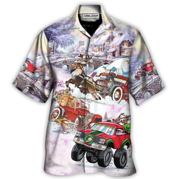 Christmas Car Run Xmas Hohoho - Hawaiian Shirt Jezsport.com