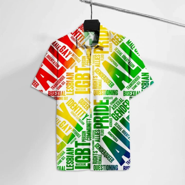 LGBT Pride Straight Ally Rainbow Colors Hawaiian Shirt Jezsport.com