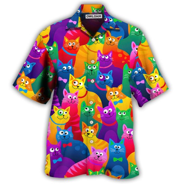 Cat Funny Colorful Style - Hawaiian Shirt Jezsport.com