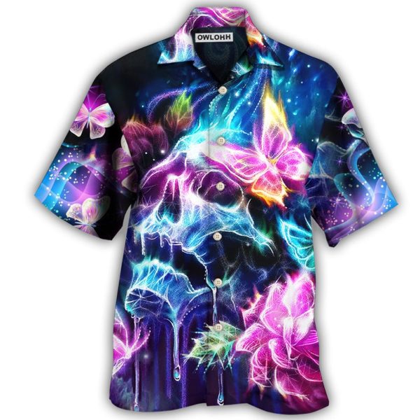 Skull Butterfly Flower Dream Lighting - Hawaiian Shirt Jezsport.com