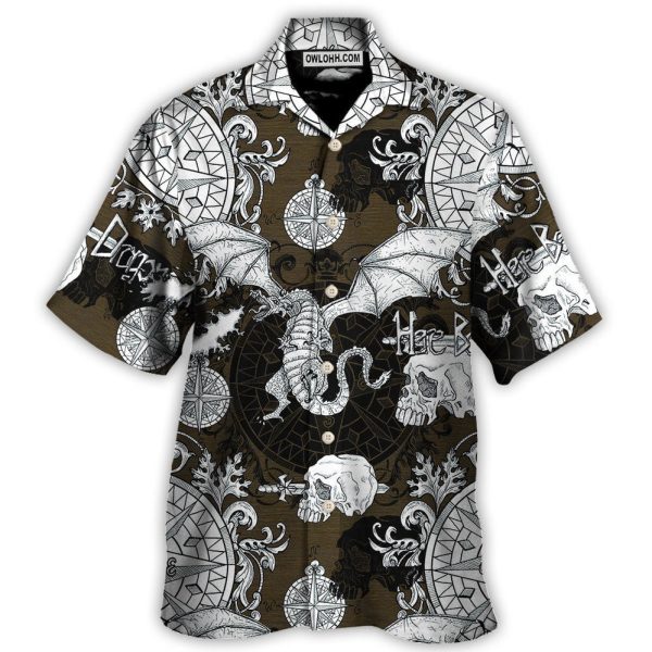 Dragon Flying With Skull Gothic Style - Hawaiian Shirt Jezsport.com