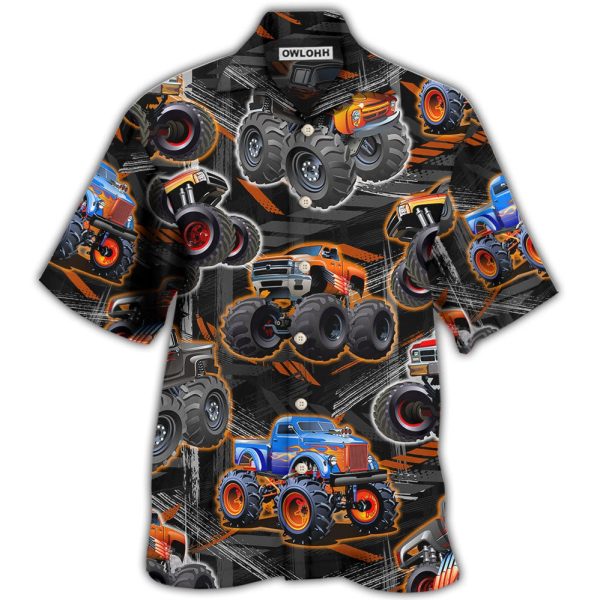 Monster Truck Racing Art - Hawaiian Shirt Jezsport.com